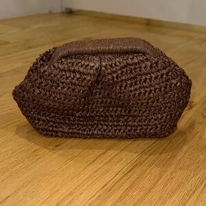 Mango Brown Woven Clutch